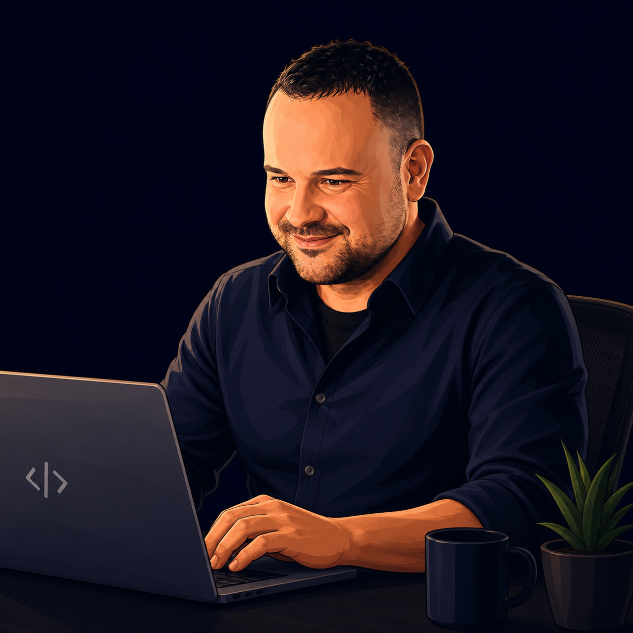 Vincent working