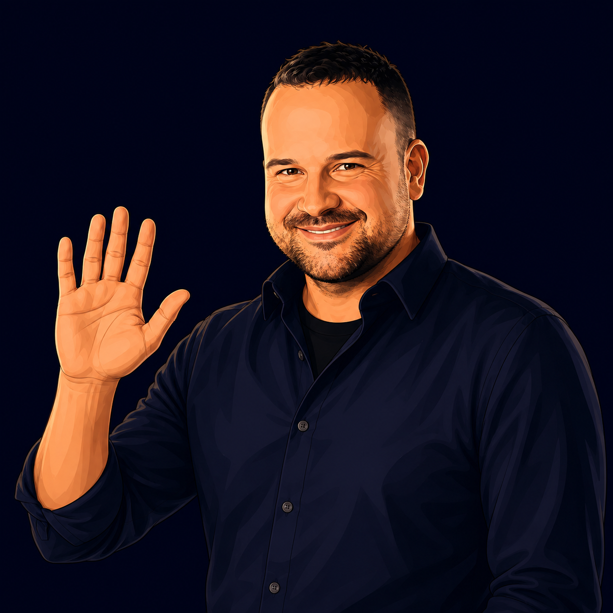 Vincent waving